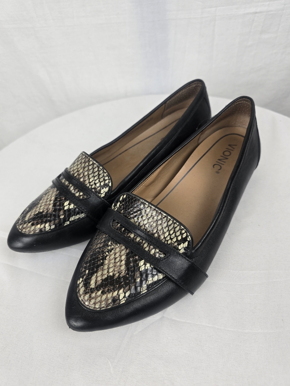 Vionic Savannah Boa Leather Snake Print Pump Sz 8